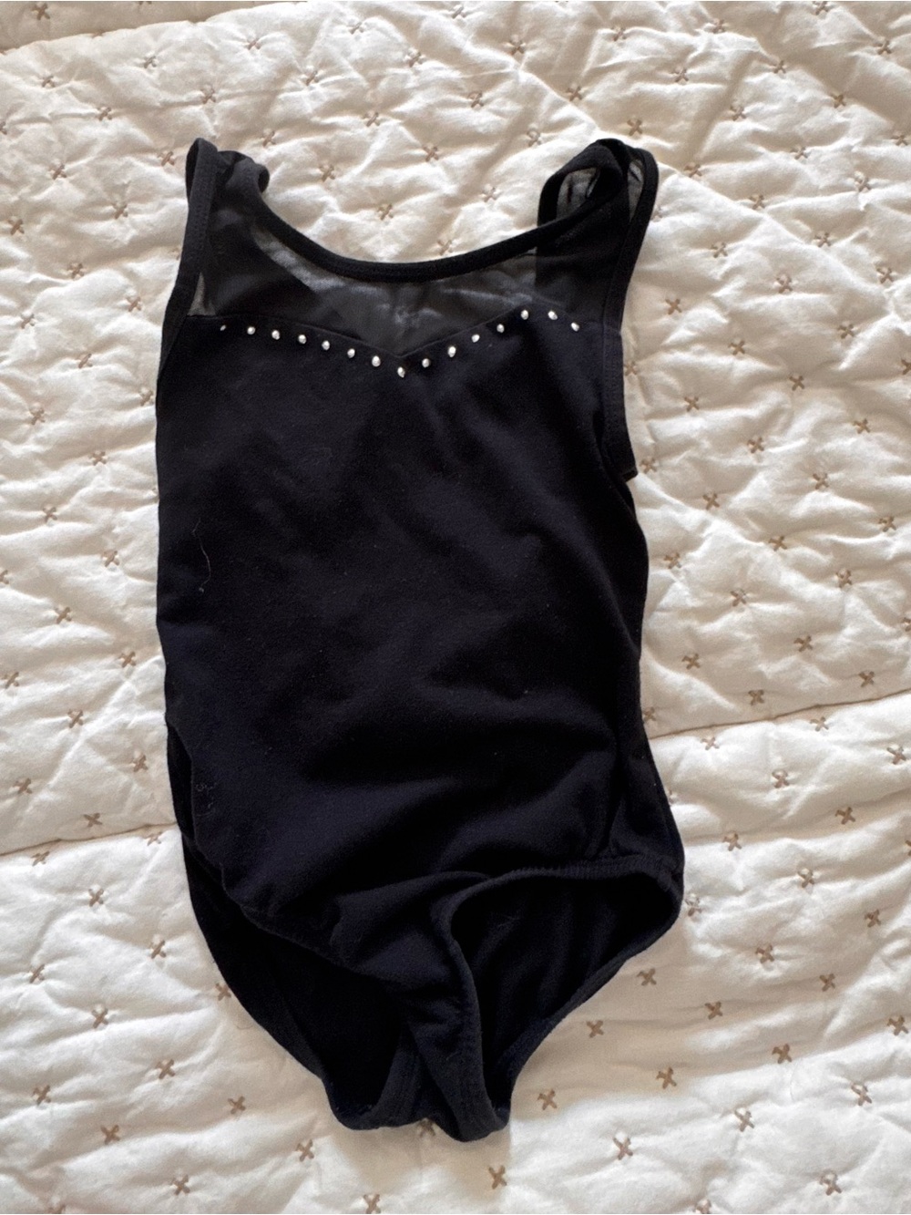 Cat & Jack Black Tank One-Piece Bodysuit with Stud Accents